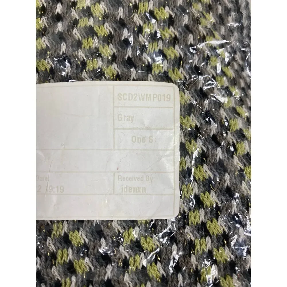 Missoni Knit Scarf w/ Lurex Black/Yellow/Gray NEW